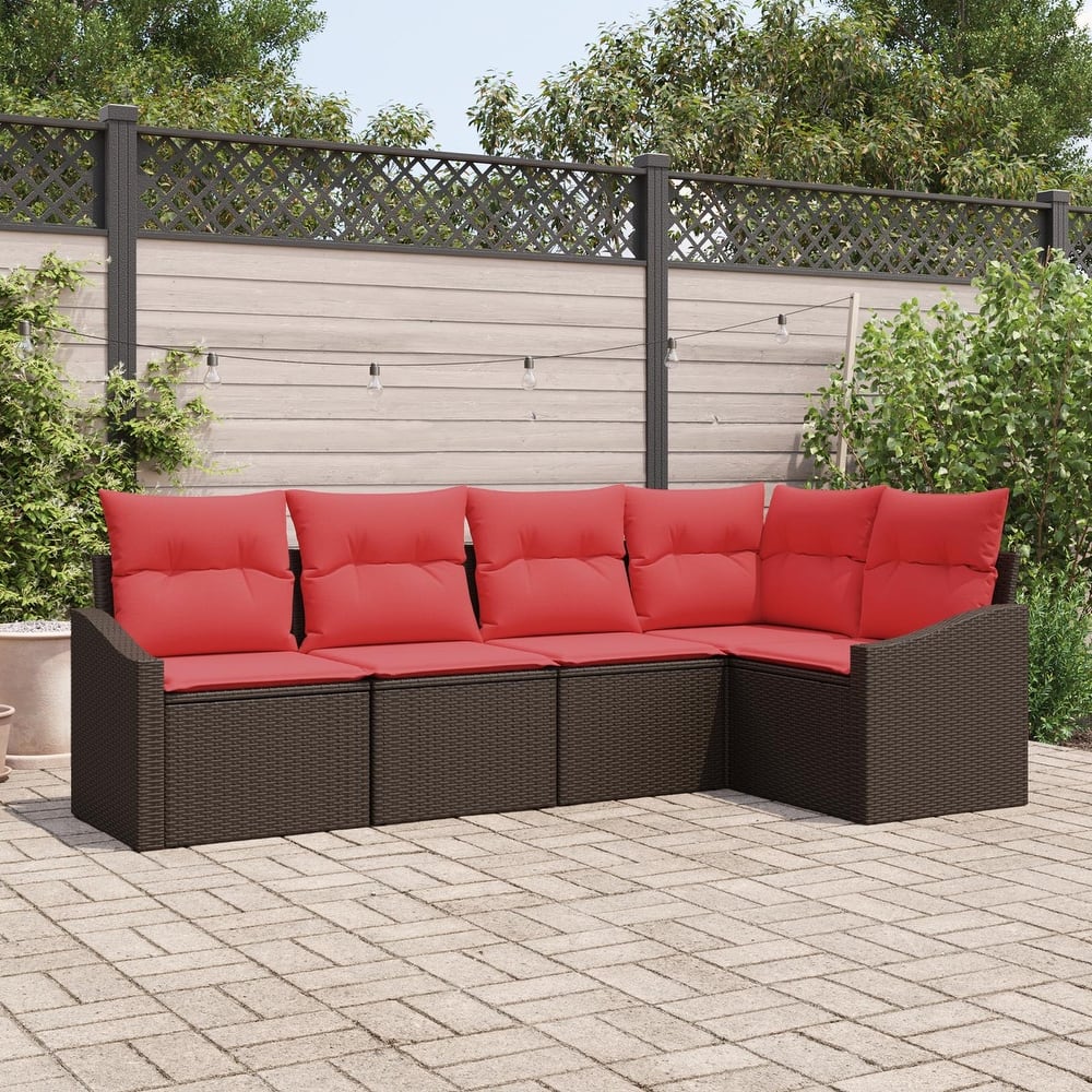 vidaXL 6 Piece Garden Sofa Set with Cushions - 91.9×48.6×27.2