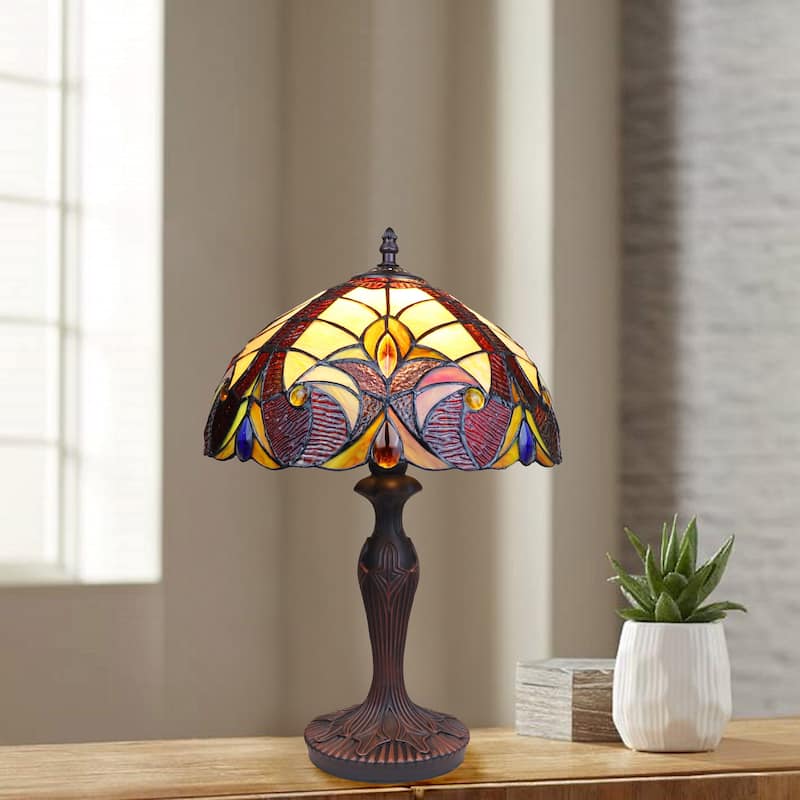 Tiffany Style Victorian Design 1-light Dark Bronze Table Lamp