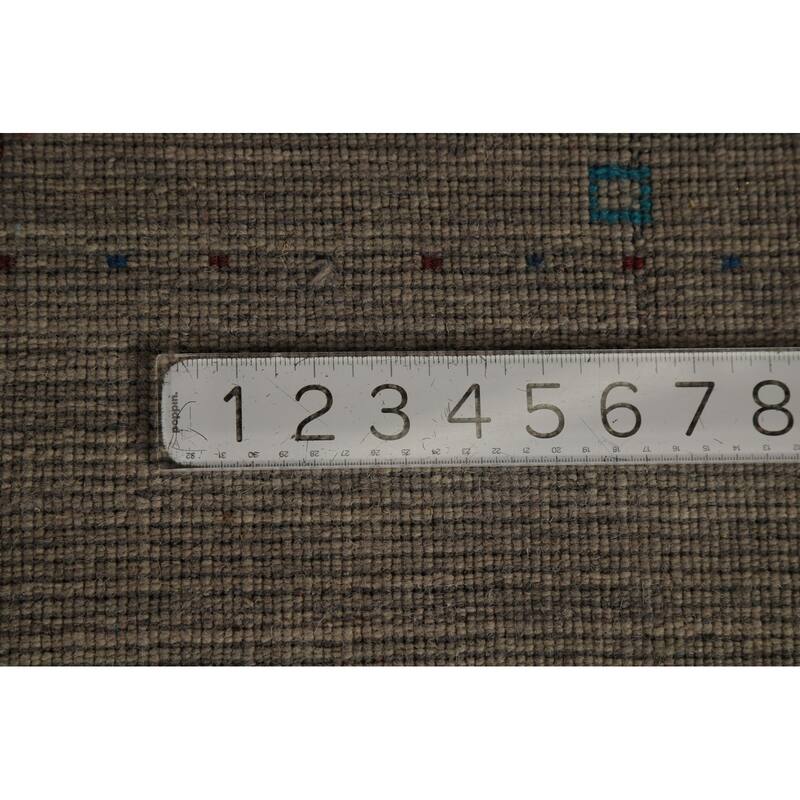 Gabbeh Modern Area Rug Handmade Grey Tribal Wool Carpet - 5'3" x 7'6"