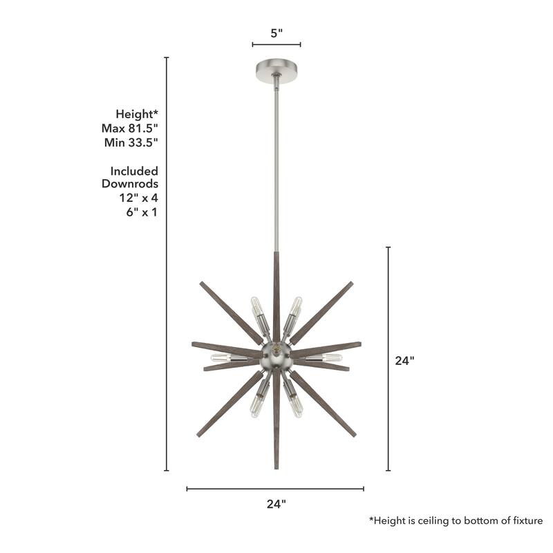 Hunter Jupiter Star Pendant - Entry, Dining Room - Mid-Century Modern, Sputnik