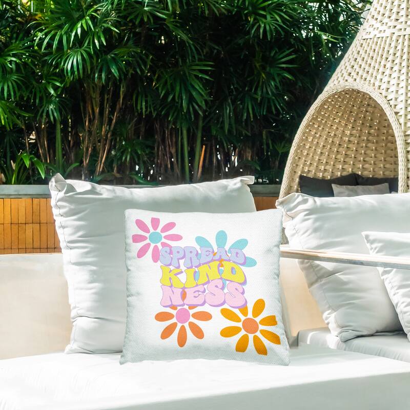 Stupell Groovy Spread Kindness Printed Outdoor Throw Pillow Design by Jesse Keith