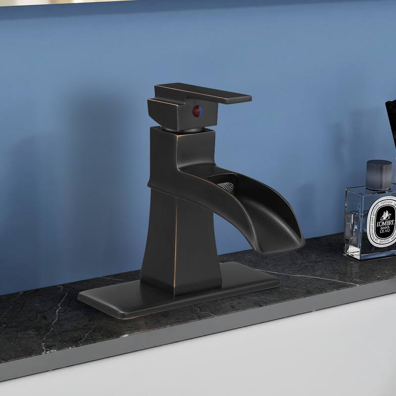 Topcraft Single Handle Waterfall Bathroom Faucet with Baseplate