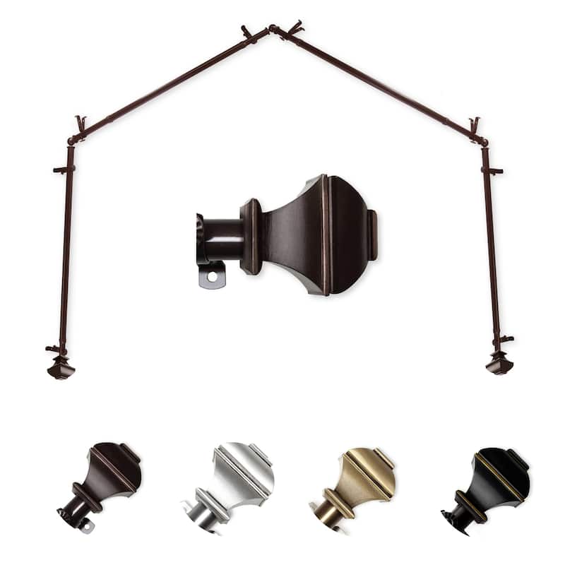Adjustable Curtain Rod Set - Telescoping Rods 20-72 Inch, Home Decor Hardware - M