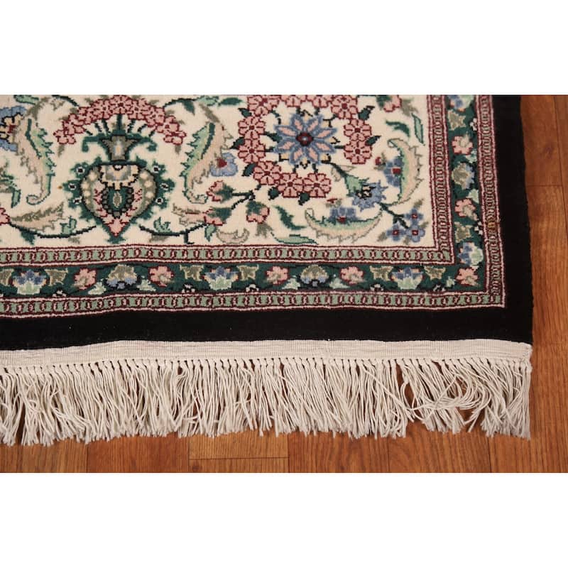 Black Vegetable Dye Aubusson Chinese Area Rug Hand-Knotted Wool Carpet - 6'2"x 9'7"