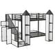 preview thumbnail 5 of 22, Metal Twin over Twin Castle-shaped Bunk Bed with Wardrobe and Multiple Storage