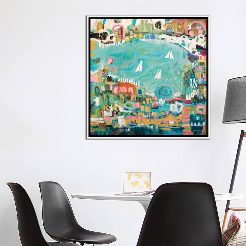 iCanvas "Abstract Marina IV" by Karen Fields Framed Canvas Print