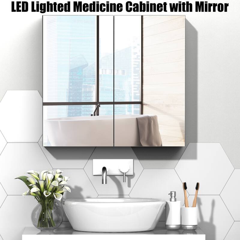Bathroom Mirrored Cabinet - White