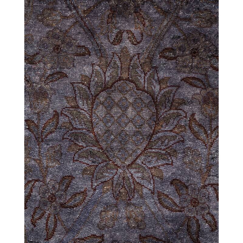 Overton Hand Knotted Wool Vintage Inspired Modern Contemporary Overdyed Gray Area Rug - 6' 3" x 12' 2"