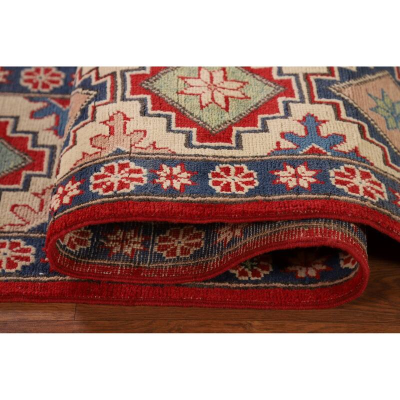 Red Kazak Rug Hand-Knotted Living Room Wool Carpet - 8'3"x 11'0"