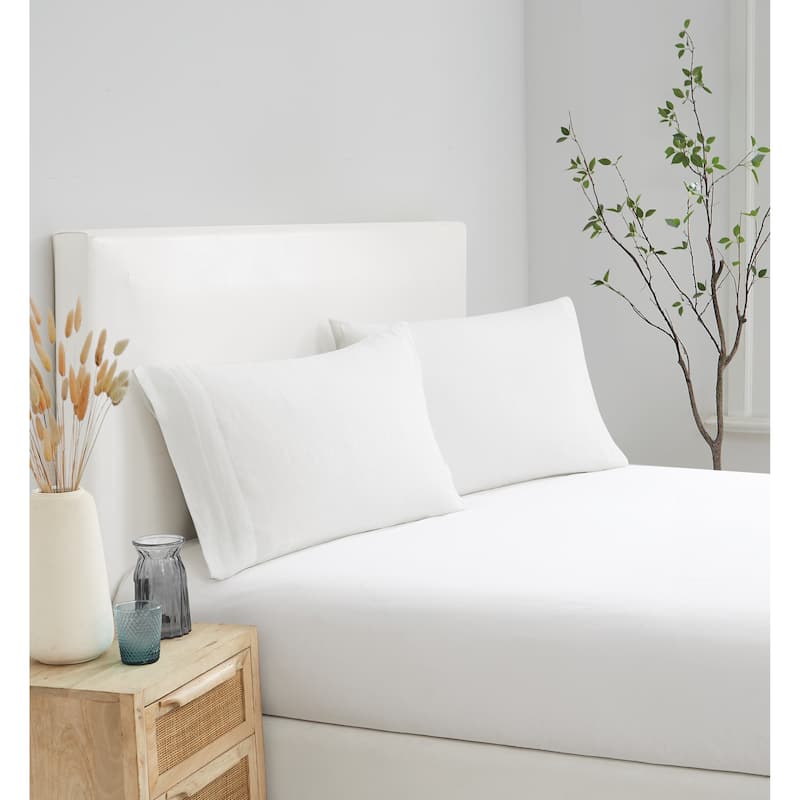 Brooklyn Loom 100% Natural Flax Linen Sheet Set and Pillowcase