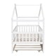 preview thumbnail 5 of 38, Twin Size House Bed with Trundle, Wooden Playhouse Kids Bed Frame with Roof and Fence, Montessori Style Bed