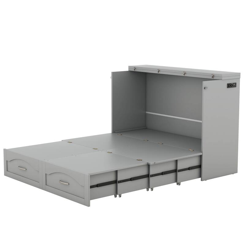 Murphy Bed Wall Bed with Drawer and a Set of Sockets & USB Ports