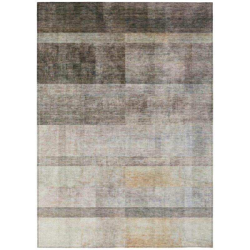 Machine Washable Indoor/ Outdoor Modern Abstract Chantille Rug