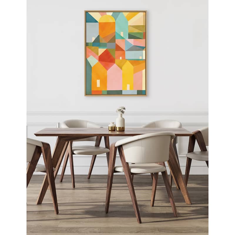 Kate and Laurel Sylvie Quiet Town Framed Canvas by Carey Copeland