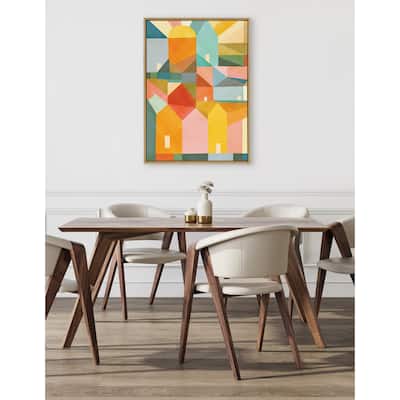Kate and Laurel Sylvie Quiet Town Framed Canvas by Carey Copeland