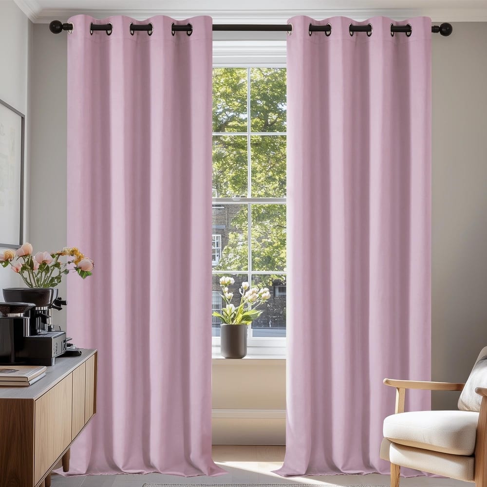 Deconovo Grommet Living Room Room Darkening Curtains (2 Panel)