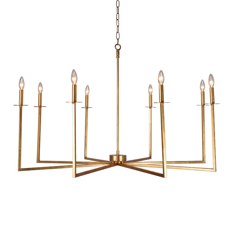 Gatsby Modern Starburst Chandelier, Antique Brass