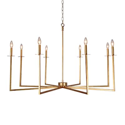 Gatsby Modern Starburst Chandelier, Antique Brass