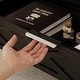 preview thumbnail 15 of 16, 31.5 Inch Wide Nightstand with 3 Drawers Black Wooden Bedside Table