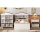 preview thumbnail 35 of 34, Twin Size Wooden House Bed Frame - Headboard Storage Shelf and 2 Built-In Drawers