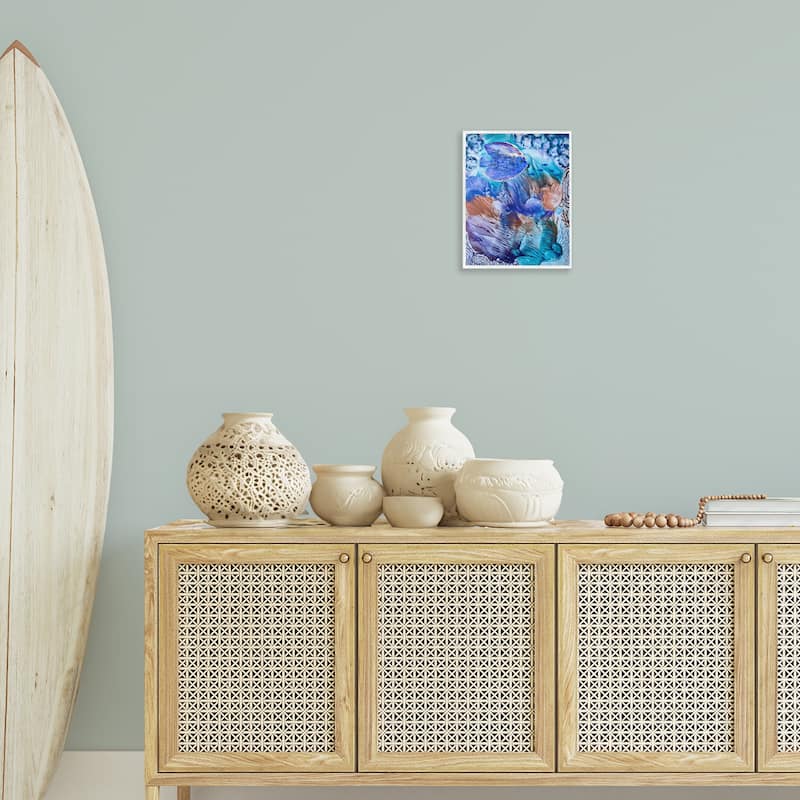 Stupell Underwater Fish Sea Life Framed Giclee Art Design By Amy Tieman