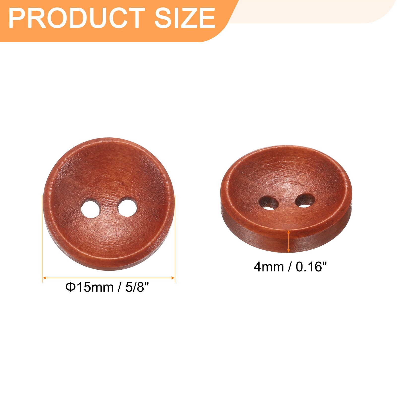 Wooden Sewing Button 2 Holes Wood Round Craft Replacement Buttons for Clothing DIY Crafts Decoration