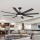 preview thumbnail 3 of 10, 60" Matte Black 8-Blade LED Ceiling Fan with Light and Remote