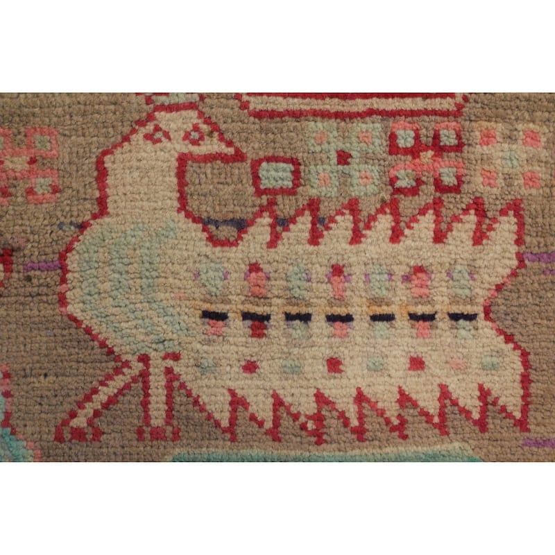 Hand Knotted Oriental 100% Wool Carpet Traditional Tribal Beige & Ivories Meshkin Runner Rug - 10' 4'' X 3' 9''