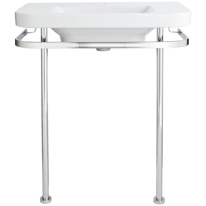 DXV Equility 32-3/4" Specialty Fireclay Console Bathroom Sink with - Canvas White
