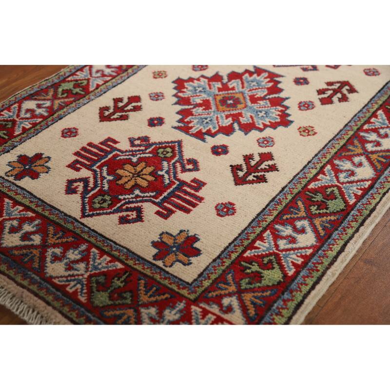 Traditional Kazak Oriental Foyer Rug Handmade Wool Carpet - 2'0"x 3'0"