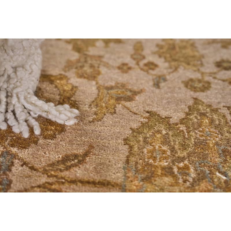 EXQUISITE RUGS ONE-OF-A-KIND Antique Weave Isfahan Hand Knotted Beige Rug - 9'x10'
