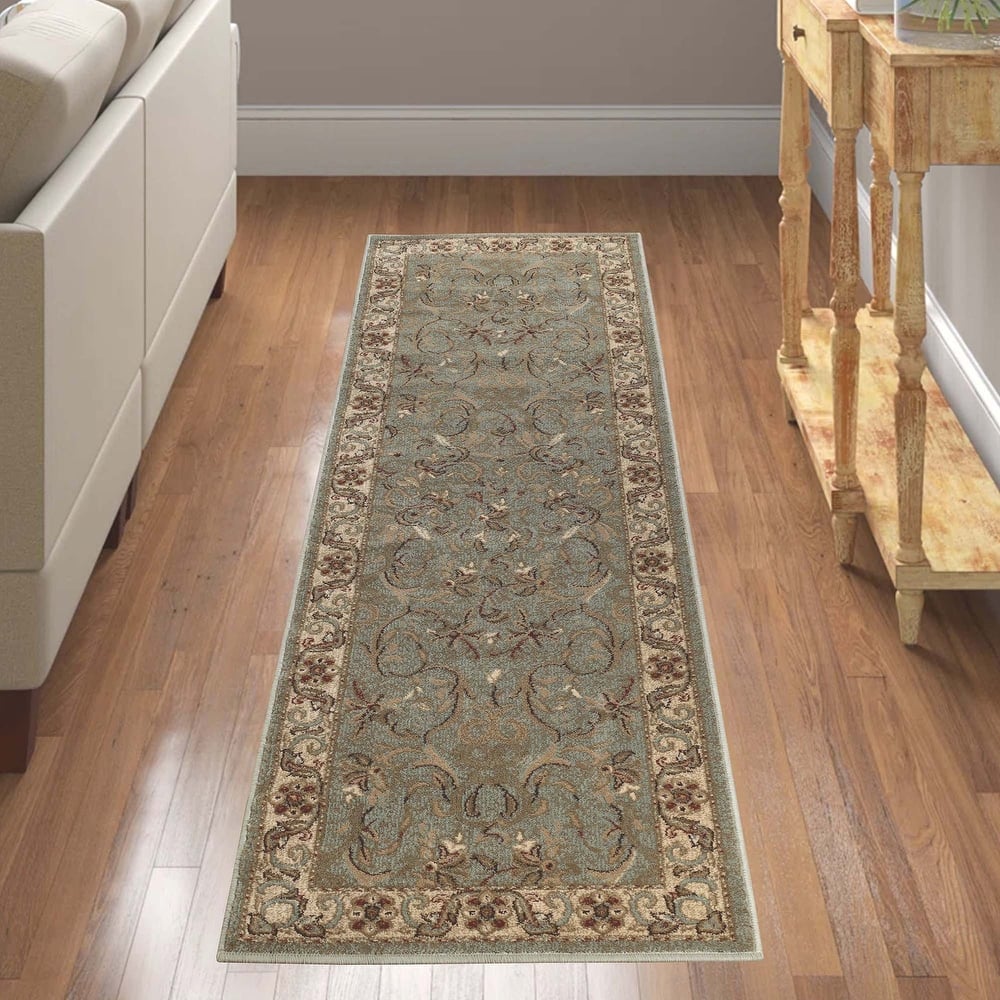 Superior Heritage Traditional Floral Scroll Indoor Area Rug