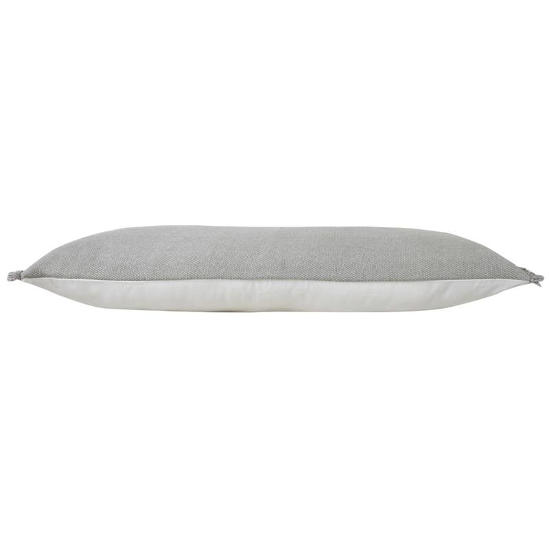 HomeRoots 14" X 36" Light Gray 100% Cotton Zippered Pillow