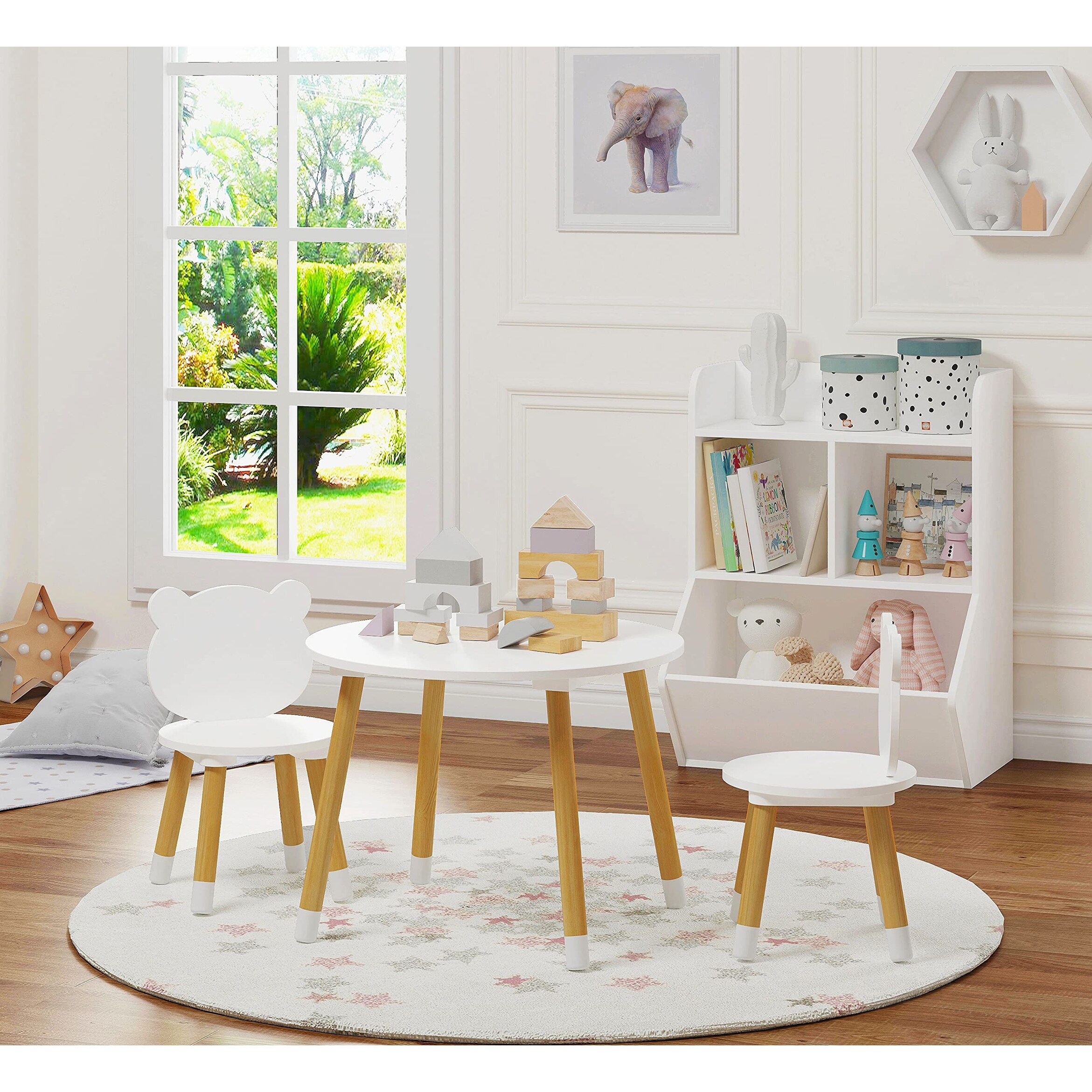 Kids 3 piece round table and chair set sale
