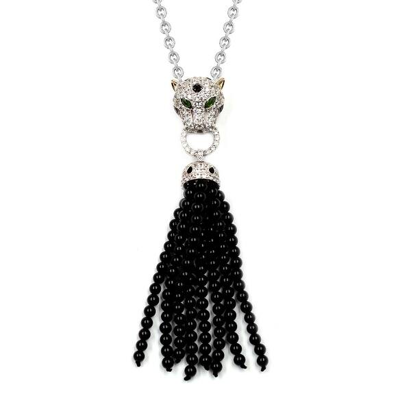 14k Gold Striling Silver With Black Onyx Spinel Pendant On Sale Overstock 14k Gold Striling Silver With Black Onyx Spinel Pendant On Sale Overstock