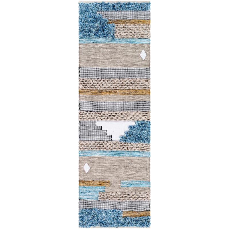 Pavan Handmade Bohemian Striped Area Rug