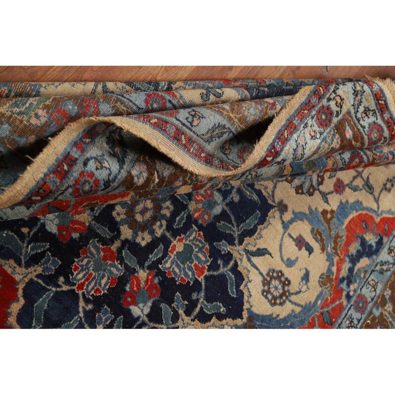 Medallion Tabriz Oriental Vintage Area Rug Hand-Knotted Wool Carpet - 6'7"x 9'7"