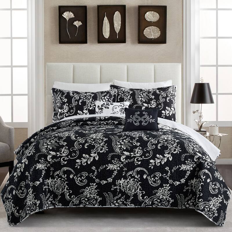 Serenta 5 Piece Printed Microfiber LA Boheme Quilt Set