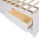 preview thumbnail 11 of 9, Twin Size Platform Bed with Storage Headboard & 3 Drawers, Wooden Bedframe w/ Twin Size Trundle & Charging Station-Antique Brown