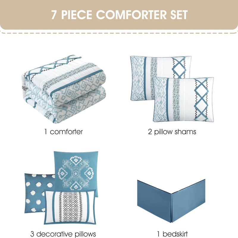 Nanshing Trina Embroidered 7-Piece Comforter Set