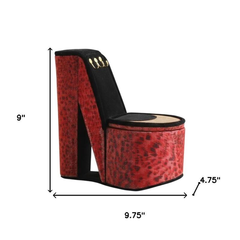 9" Royal Blue Black And Gold Velvet High Heel Jewelry Box