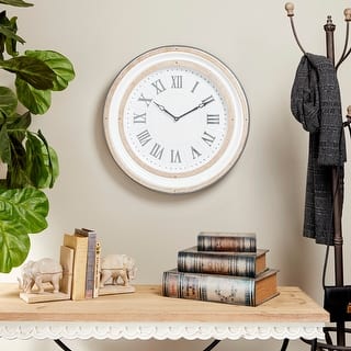 White Metal Decorative Wall Clock - 24 x 3 x 24Round