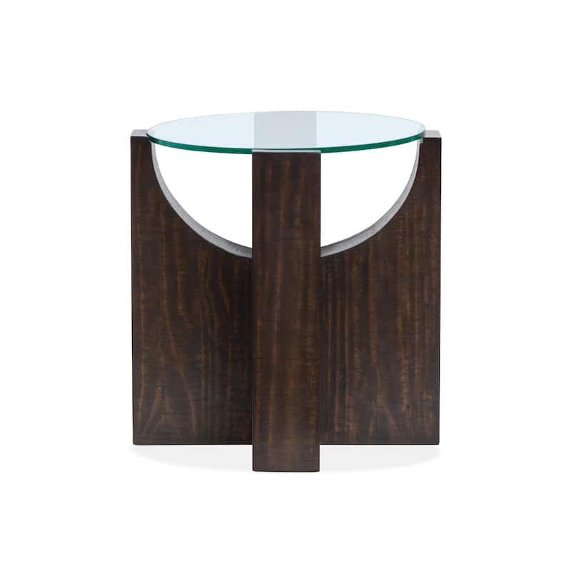 Magnussen Home Beckham Rustic Tavern Round End Table - 24''W x 24''D x 24''H