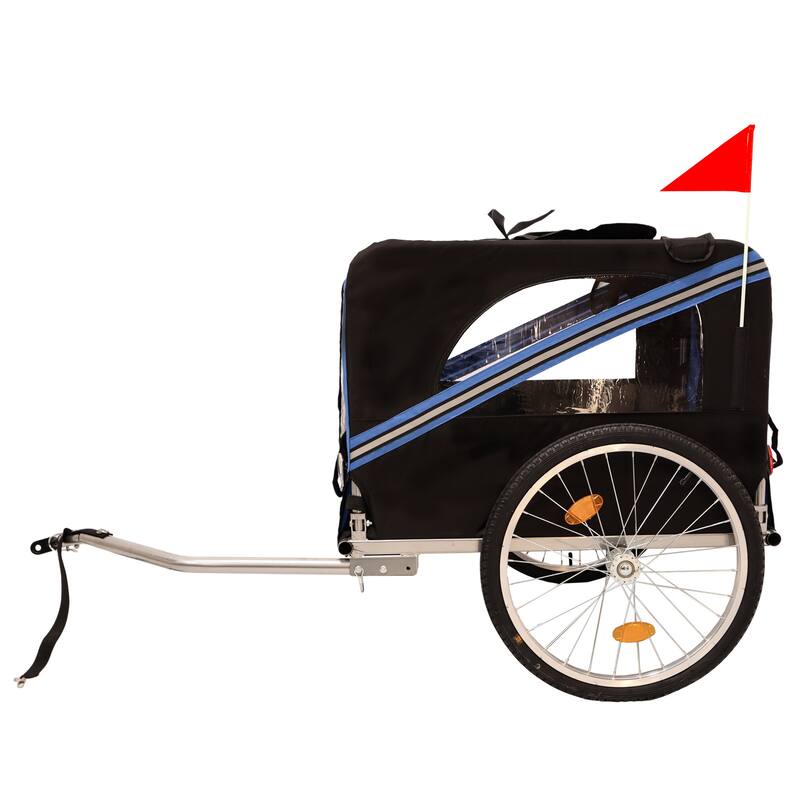 Durable Dog Bike Trailer with 20-Inch Wheels, Zippered Mesh Doors, and 88lb Capacity