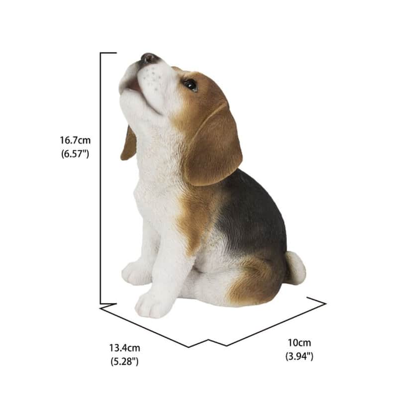 Howling Beagle Puppy Outdoor Garden Statue - 6.5"
