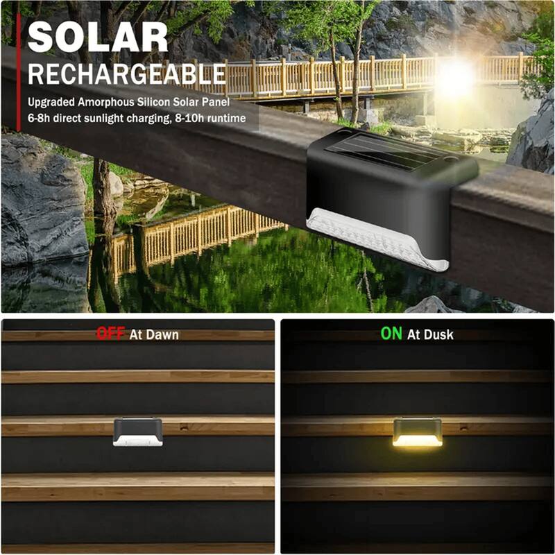 White light 16PCS Solar Deck Lights Outdoor