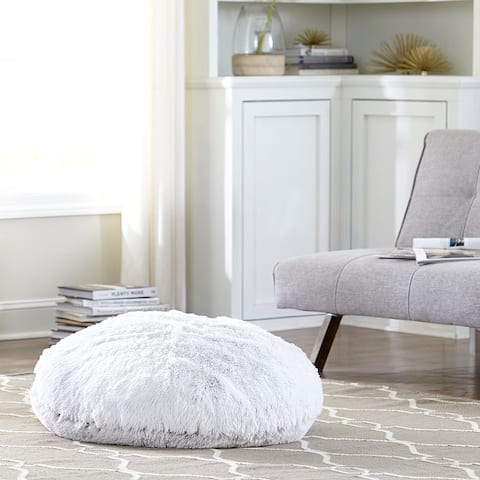Tempo Home Polar Pouf - Oversized Faux Fur Round Floor Cushion