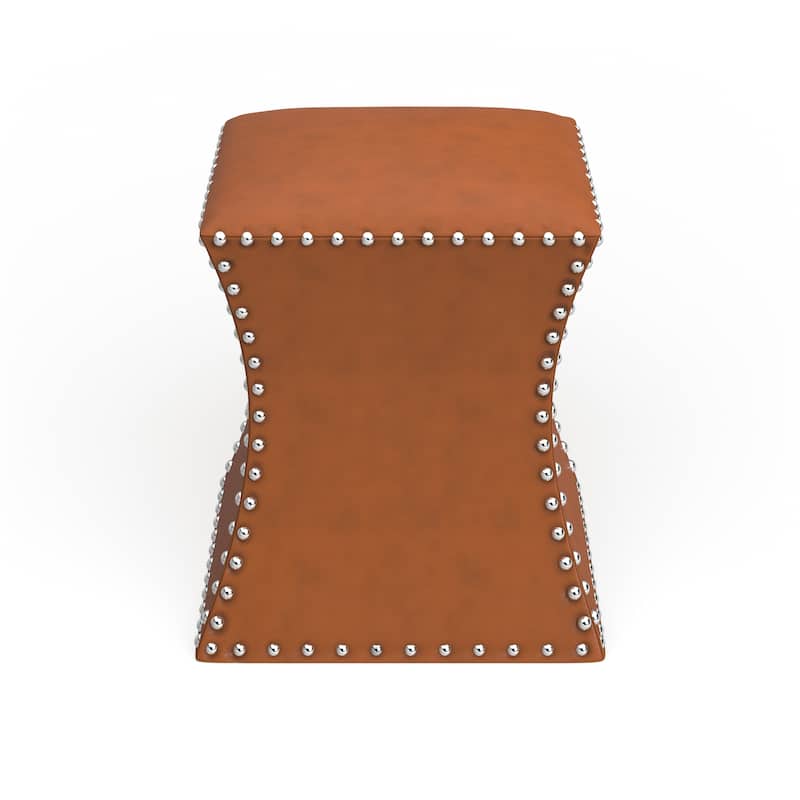 Faux Leather Ottoman