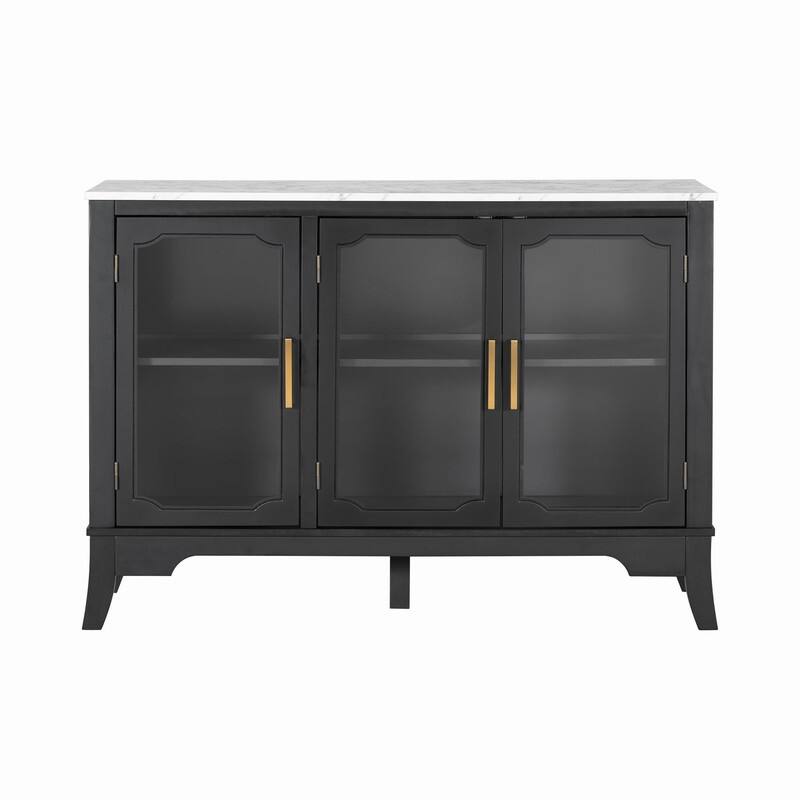 3-Doors Storage Cabinet with Large Storage Space for Living Room and Dining Room Storage