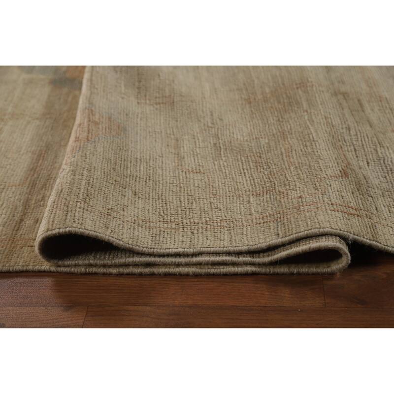 Oushak Turkish Area Rug Handmade Vegetable Dye Wool Carpet - 9'0"x 11'11"